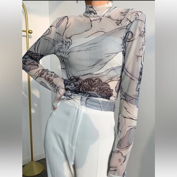 Stylewe Turtleneck Mesh top renaissance L - Picture 5 of 7